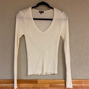 V neck long sleeve fitted top
